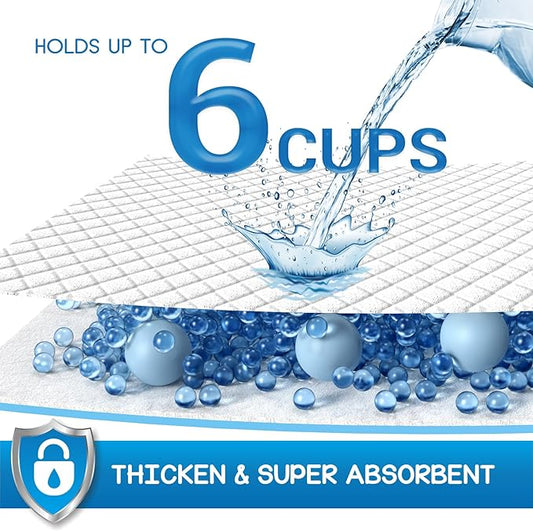 CROCI Wee Wee Pads for Dogs - 28x34in Extra Large Puppy Dog Pads with Adhesive Tabs, Super Absorbent Up to 6 Cups, Disposable (40 Counts)