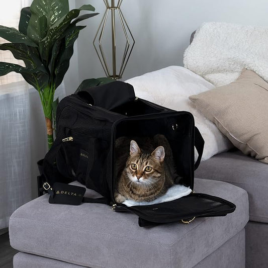 Sherpa Delta Airlines Travel Pet Carrier, Airline Approved & Guaranteed On Board - Black, Medium