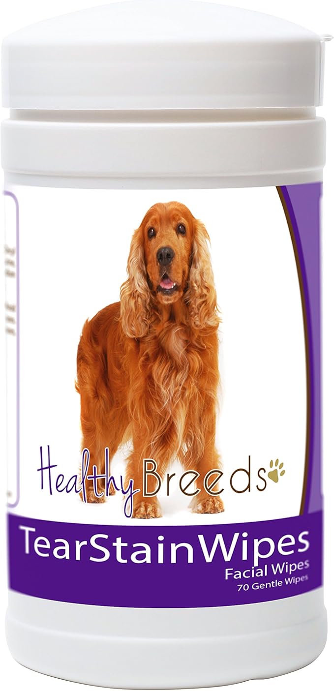 Healthy Breeds English Cocker Spaniel Tear Stain Wipes 70 Count