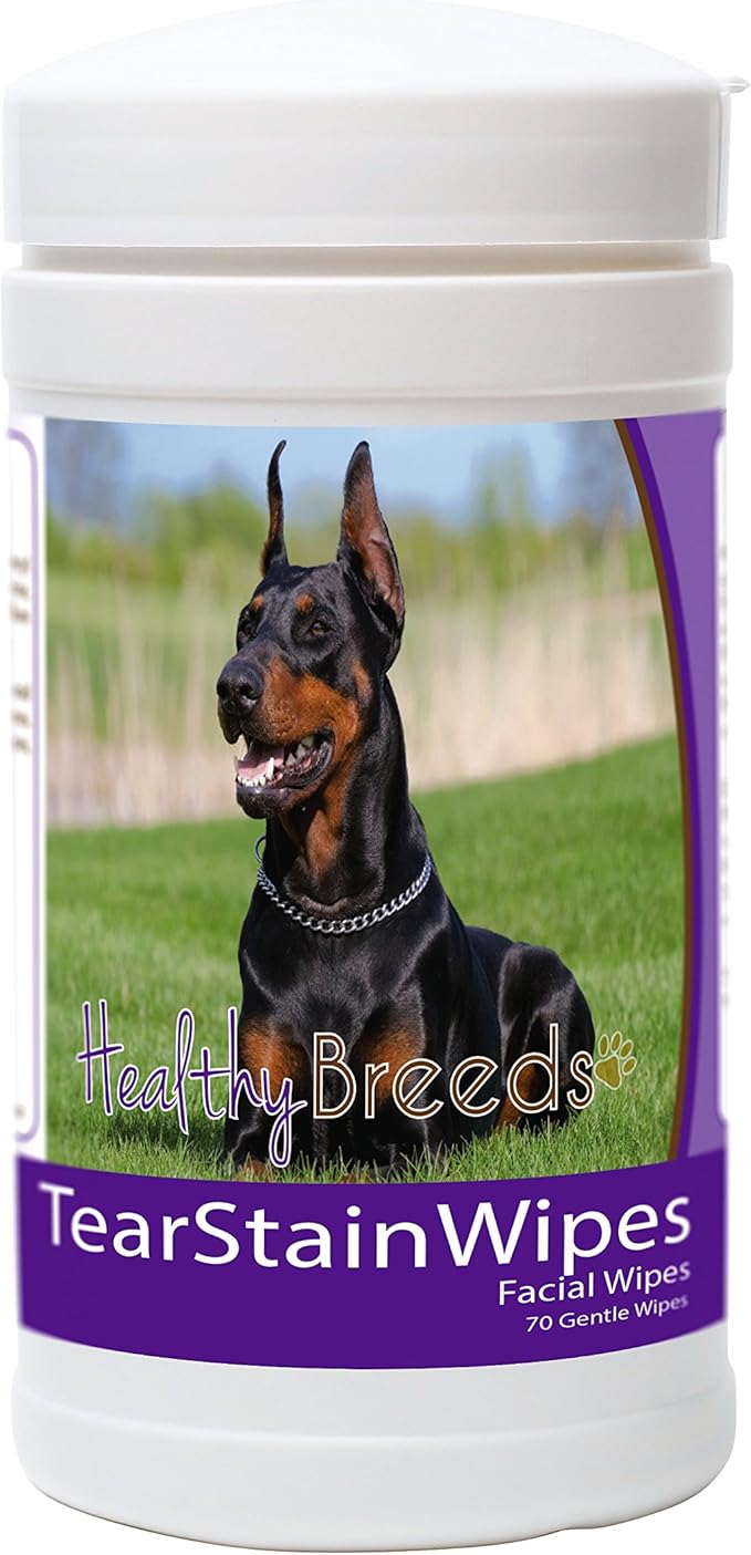 Healthy Breeds Doberman Pinscher Tear Stain Wipes 70 Count