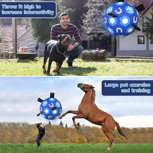 QDAN Herding Dog Balls Horse Ball, 18 inch Horse Toys Herding Ball for Dogs, Large Giant Ball Toys for Australian Shepherd Dog Toys, Blue