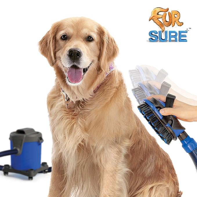 Fur Sure Vacuum Brush Kit for Home Pet Grooming and Cleaning Furniture and Carpet – Great for Medium to Large Sized Breeds and Cleaning Up After All Pets