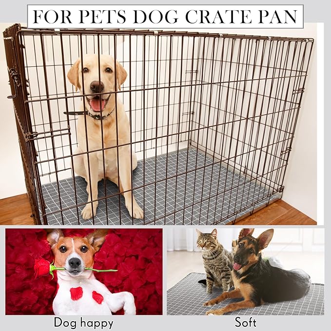 Dog Crate Pan Cover Dog Bed Cover Washable Dog Crate Liner for Pets Dog Crate Tray, Pan Cover Only, Fit for 51 x 33 Inch (Grid)