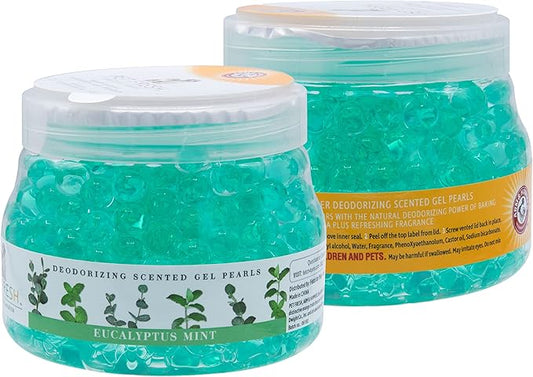 Arm & Hammer Pet Fresh Deodorizing Scented Gel Pearls | 12 oz Pet Odor Neutralizing Gel Beads with Arm & Hammer Baking Soda | Air Freshener Odor Eliminator in Eucalyptus Mint Scent