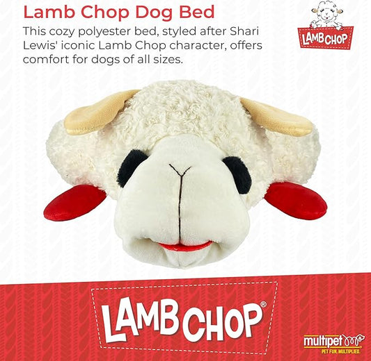 Multipet Lamb Chop Bed for Dogs, White, 27.0" L x 18.5" W x 5.5" Th