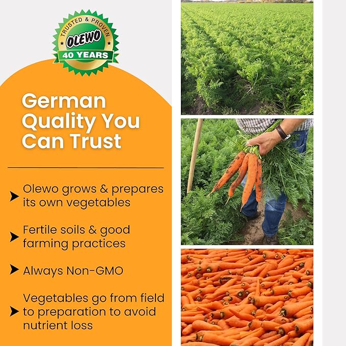 Olewo Original Carrots for Dogs – Fiber for Dogs Keep Poop Firm, Digestive Dog Food Topper, Skin & Coat Support, Dehydrated Whole Food Dog Multivitamin, Gut Health for Dogs, 2.2 lbs