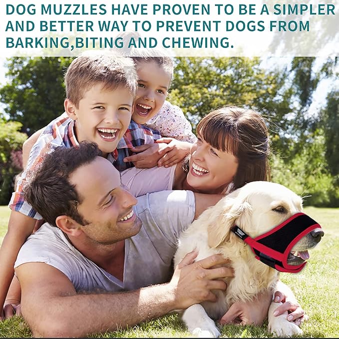 Dog Muzzles for Small Medium Dogs, Muzzle for Medium Sized Dog, Soft Muzzle for Dogs, Soft Mesh Dog Muzzles for Biting Barking Chewing, Muzzles for Dogs M Red