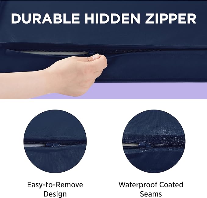 Lesure Water-Resistant Dog Bed Cover - Large Dog Bed Removable Cover, Replacement Washable, Dog Bed Covers for Pet Mat Bed, 36x27x3 Inches