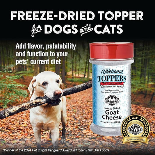 Northwest Naturals Freeze-Dried Goat Cheese Functional Topper - for Dogs & Cats - Healthy, 1 Ingredient, Human Grade Pet Food, All Natural - 4.5 Oz (Pack of 1)
