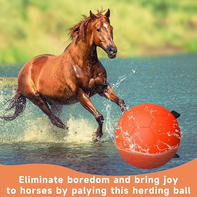 QDAN Herding Ball for Dogs, 25 inch Dog Balls, Giant Dog Toys Horse Toy, Dog Herding Ball for Australian Shepherd, Orange