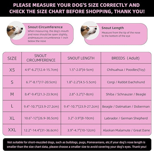 Dog Muzzle, Breathable Soft Muzzle for Extra Small Dogs to Anti & Prevent Barking Biting Chewing, Reflective & Adjustable Basket Muzzle with Air Mesh for Dachshund Pink XS