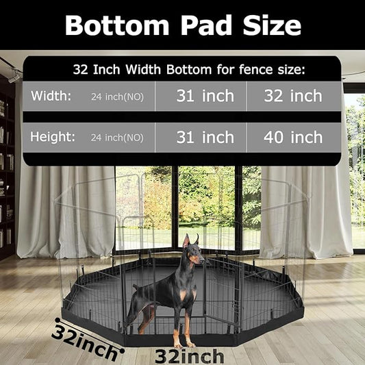 PJYuCien Dog Playpen Bottom Pad,Fits 32 Inch Width 8 Panels Regular Octagon Metal Exercise Pet Playpen,Black (Note:Playpen Not Included !!!)