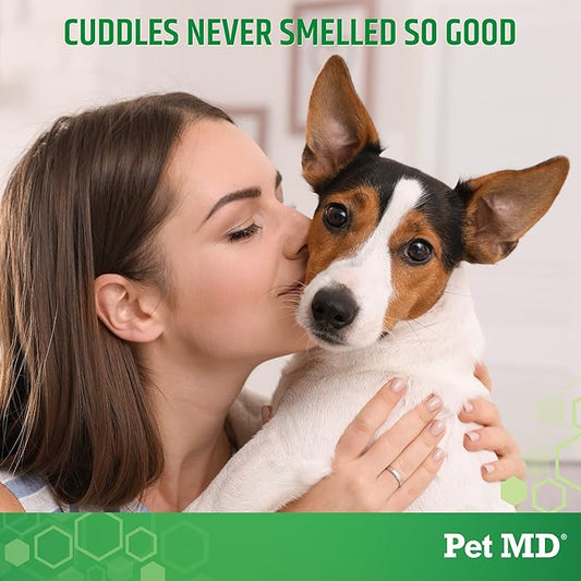 Pet MD Body Spray for Dogs & Cats - Deodorizing Dog Perfume Reduces Static & Eliminates Odor - Long-Lasting Pet Cologne Spray for Dogs - Cucumber Melon Scent - 8 oz