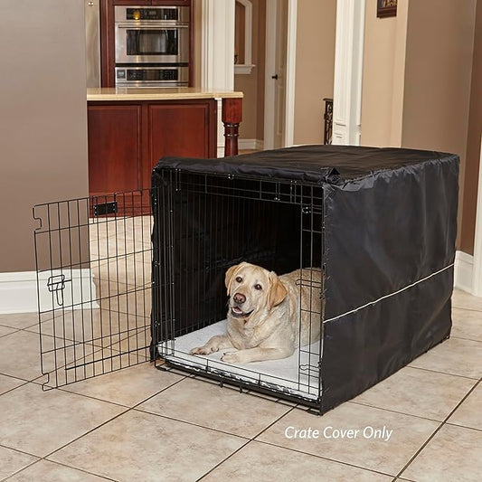 MidWest Homes for Pets Dog Crate Cover, Privacy Dog Crate Cover Fits MidWest Dog Crates, Crate Cover Only, Machine Wash & Dry, Black, 42-Inch
