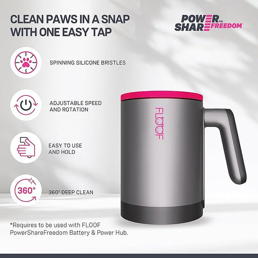 FLOOF Dog Paw Cleaner, Dog Paw Washer, Smart & Easily Used Dog Foot Washer for keeping pet paws clean and fresh, 20V Powershare Freedom, FLOOF Portable Pet Grooming System(Tool Only)