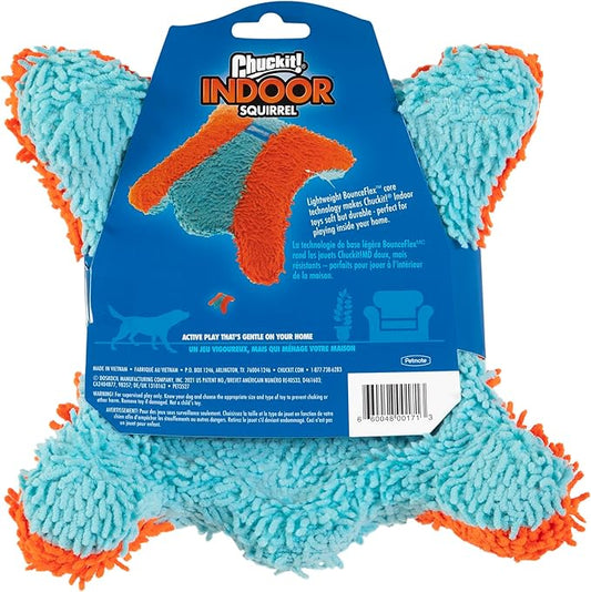 Chuckit! Indoor Fetch Squirrel Dog Toy (9 Inch), Orange and Blue