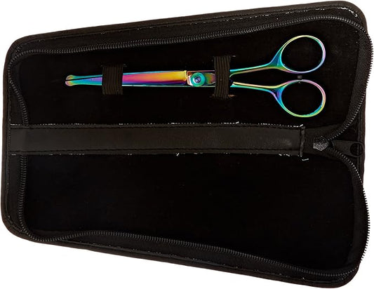 Genuine Japanese Stainless Steel Scissor 6-Inch Curved Blade Probe Tip Plasma Coated Semi-Convex Edge Japanese Stainless Steel Plasma Rainbow Finish Safety Tip Blade Curved Blade