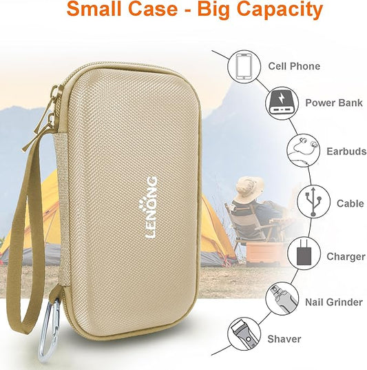 LENONG Small EVA Case Portable Protection Hard Sleeve Universal Zipper Pouch Carrying Bag for Nail Grinder, Shaver Clipper, Cell Phone, Earphone, Powerbank, Charging Cable, Key - Mesh Inner Pocket
