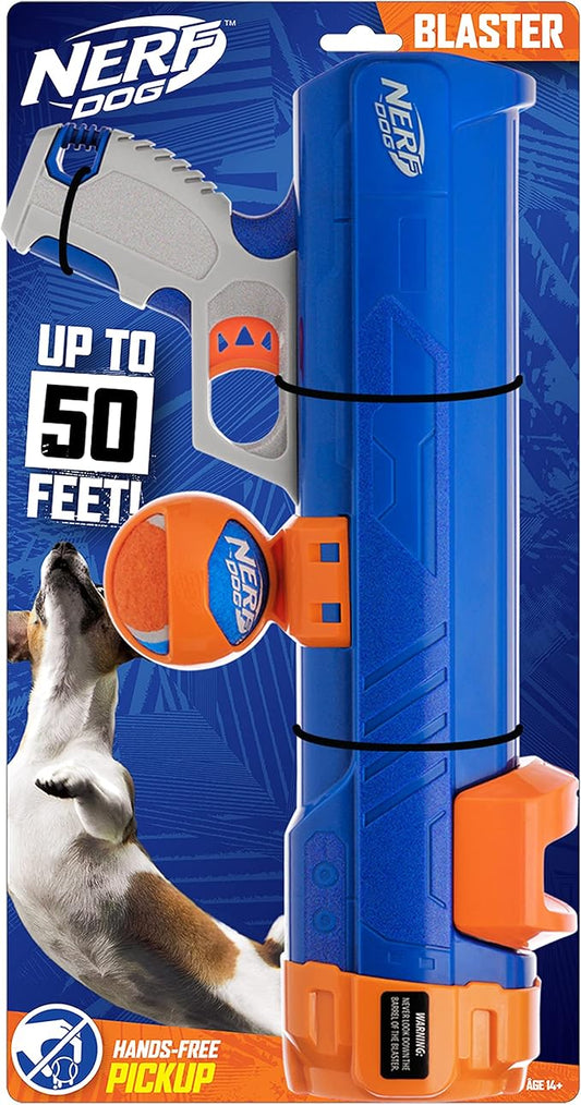 Nerf Dog Tennis Ball Blaster (16 Inch) and Chuckit! Ultra Ball (2.5" Diameter, Pack of 8)