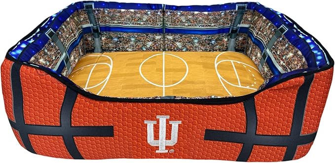 NCAA Indiana Hoosiers Stadium Dog Bed, Pet Pillow Bed for Dogs, Sporty Football Dog Bed and Lounge Cushion