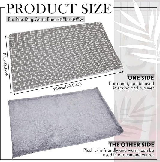 Dog Crate Pan Cover Dog Bed Cover Washable Dog Crate Liner for Pets Dog Crate Tray, Pan Cover Only, Fit for 51 x 33 Inch (Grid)