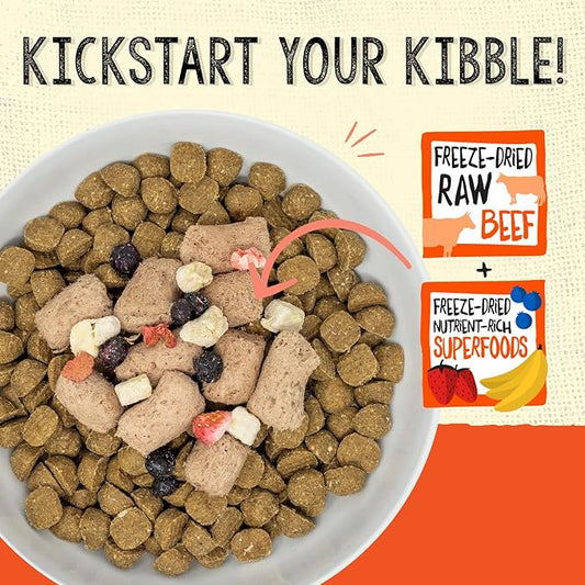 Stella & Chewy's Freeze Dried Raw Grass-Fed Beef Meal Mixers – SuperBlends Dog Food Topper – Grain Free, Protein Rich Recipe – 16 oz Bag