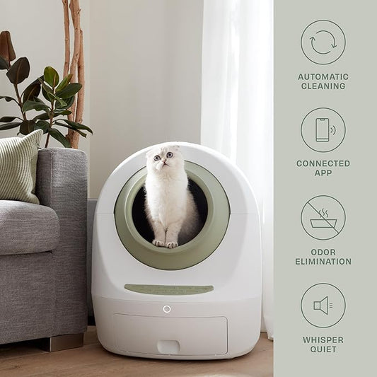 Casa Leo Leo’s Loo Too Self-Cleaning Cat Litter Box, Wi-Fi App Control, <30 dB Whisper-Soft, Anti-Pinch Sensors, UV Odor Defense, Health Monitoring, Large 24 × 22 × 27.6 in