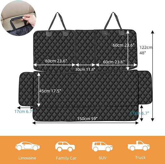 Dog Car Seat Cover for Back Seat Cover for Kids, Waterproof X Large Rear Seat Protector for Pet Auto SUV Truck (XL, Black)