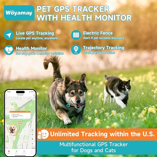 GPS Tracker & Health Monitoring for Dogs -Pet GPS Location Tracker, Wellness & Escape Alerts, Waterproof, Works with Any Collar (Green & Black), WOY-028