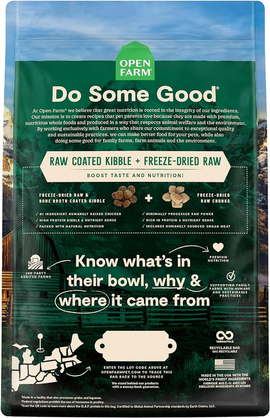 Open Farm RawMix Ancient Grains Prairie Recipe for Dogs, Includes Kibble, Bone Broth, and Freeze Dried Raw, Inspired by The Wild, Humanely Raised Protein and Non-GMO Fruits and Veggies, 20 lb