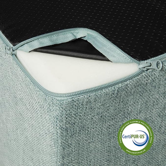 Best Pet Supplies Dog Stairs for Small Dogs & Cats, Foam Pet Steps Portable Ramp for Couch Sofa and High Bed Non-Slip Balanced Indoor Step Support, Paw Safe No Assembly - Pale Teal, 4-Step