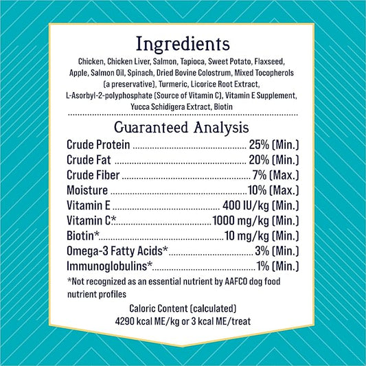 Stewart Freeze Dried Dog Treats, Salmon & Vegetable, Focus Treats, Cognitive Function, Grain Free, 4 Ounce Resealable Pouch, Made in USA