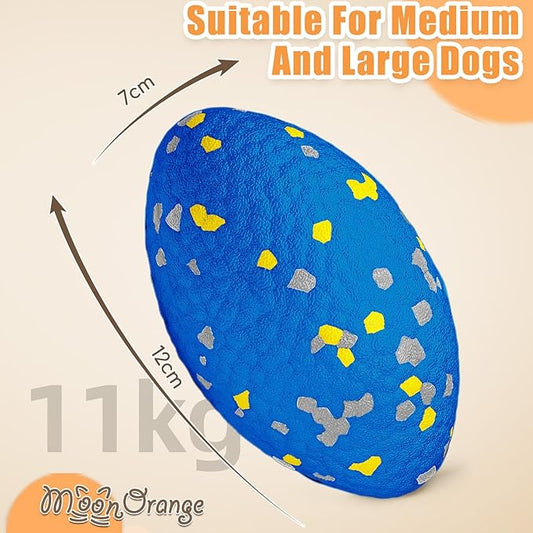 Upgrade Olive Dog Balls Rugby Toys for Aggressive Chewers, Indestructible Tennis Balls for Dogs (Blue)