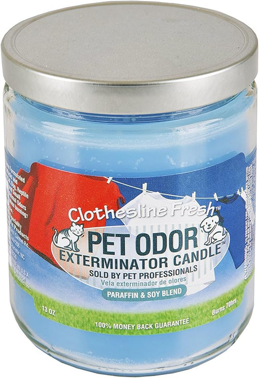 Pet Odor Specialty Pet Products Exterminator, 13 Ounce Orange Lemon Splash Jar Candle and 13 Ounce Clothesline Fresh Jar Candle