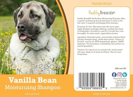 Healthy Breeds Anatolian Shepherd Dog Vanilla Bean Moisturizing Shampoo + Conditioner - with Vitamins A, D, E + Coconut Oil - 8 oz