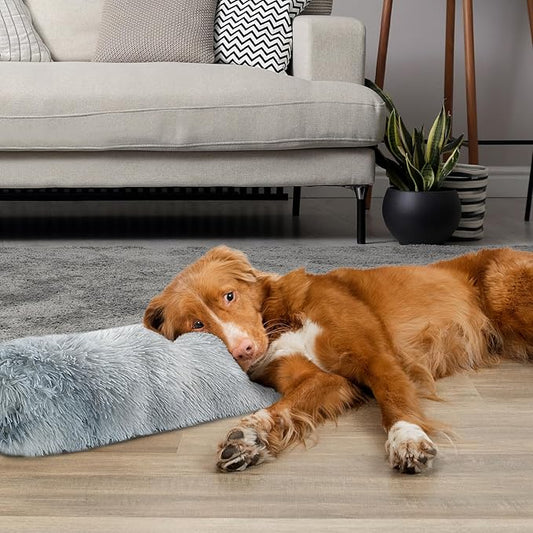 HOMBYS 25" Length Dog Pillows for Large and Medium Dogs, Soft Faux Fur Claming Dog Nek Pillow for Improving Anxiety Reduce, Machine Washable Pet Pillow for Cats, Plush Pet Toy(Tie-Dye, 25"x8"x4")