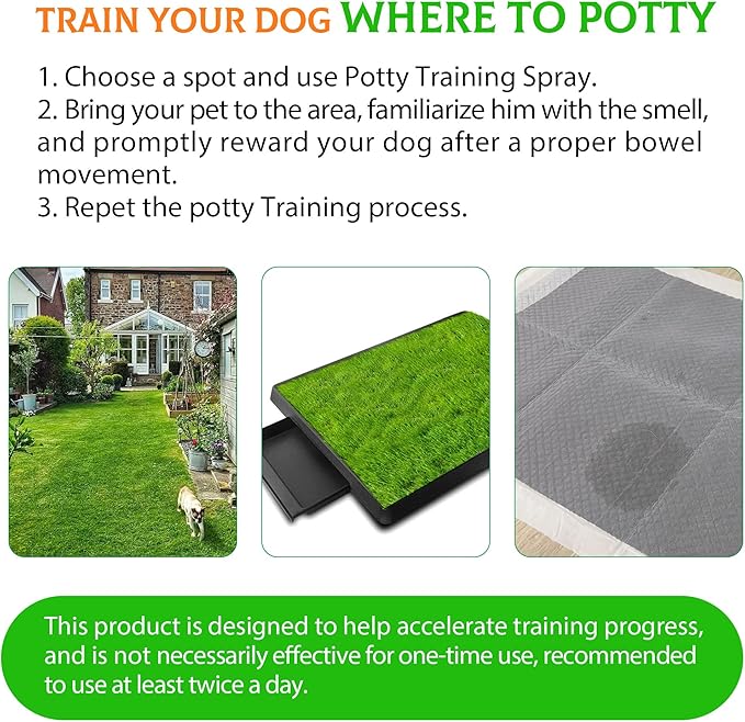 Potty Training & Deodorizing Perfume Spray - Dog Training & Behavior Aids | Stop Dog Marking, Puppy & Dog Pee and Poop Training Spray Kit (3.38 Fl Oz/100ml)