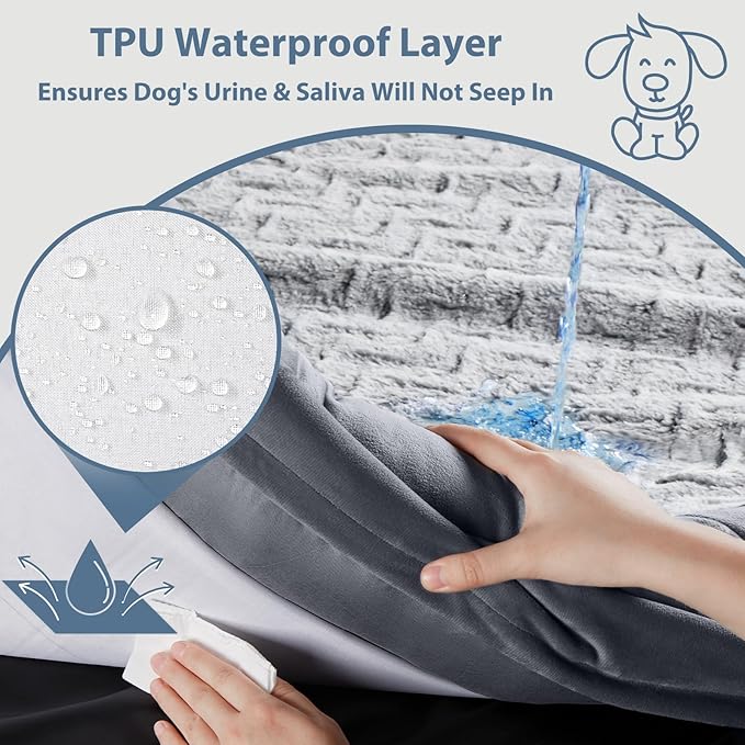 WNPETHOME Washable Dog Beds Large Sized Dog, XXXXL Dog Bed, Orthopedic Dog Sofa Bed with Removable & Waterproof Cover, Extra Large Dog Bed with Bolster Sides for Sleeping, Giant Dog Bed with Sides