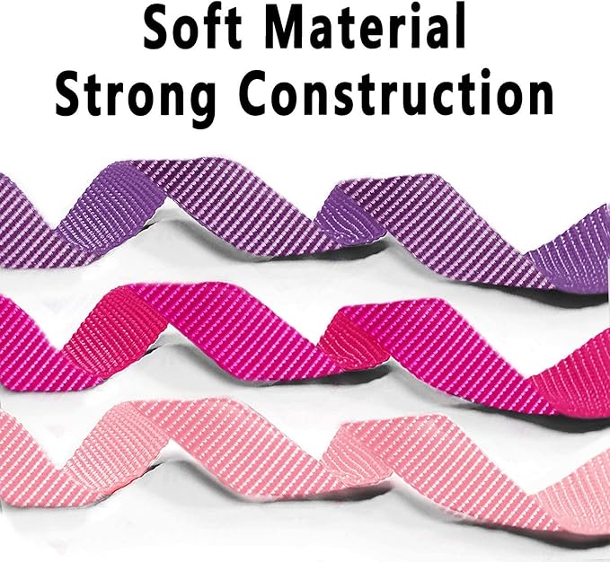 azuza 3 Pack Dog Collars Comfortable and Adjustable Nylon Dog Collars for Medium Dogs, M (14-20inch),Pink, Hot Pink and Purple