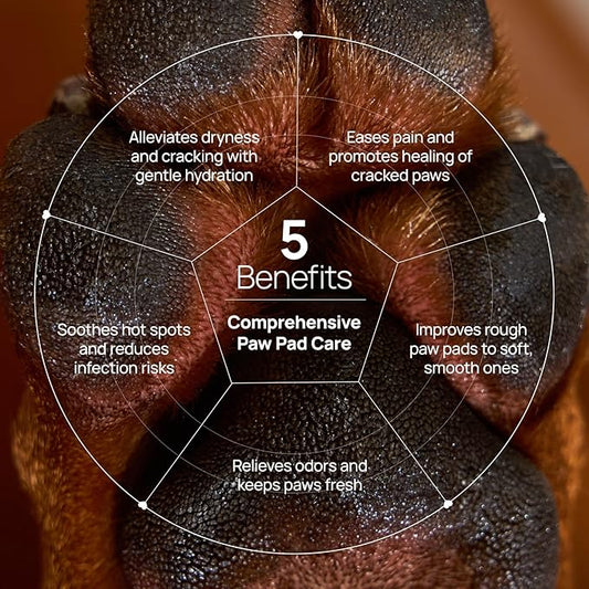 HICC PET Dog Paw Balm 1.06 oz for Dogs & Cats, Soothing Paw Balm Dogs Lick Safe, Moisturizing and Healing Dry Cracked Paws Cat Paw Balm, All-Natural Paw Wax for Dogs, Improves Rough Paws Relieves Odor