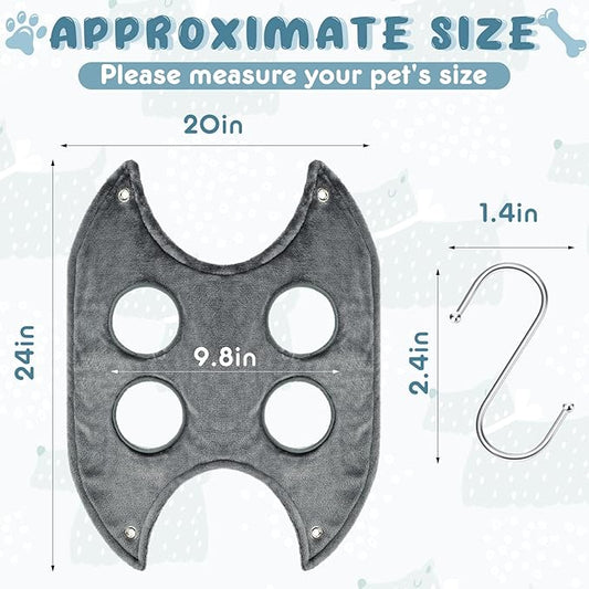 Shappy Dog Grooming Hammock Harness Pet Hammock Helper Towel Dog Restraint Bag Cat Grooming Sling Holder for Nail Trimming Clipping Bathing Washing(Small,Gray)