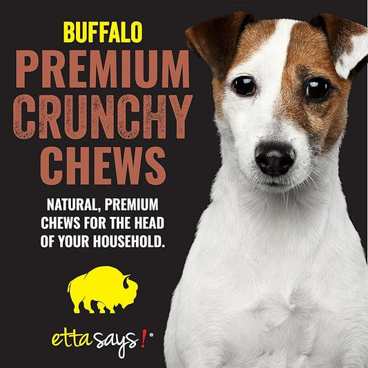 etta says! Premium Crunchy 4.5" Buffalo Dog Chews - Grain-Free Dog Treats, Good for Teeth, Easy to Digest - Made in The USA (36 Count Pack of 1)