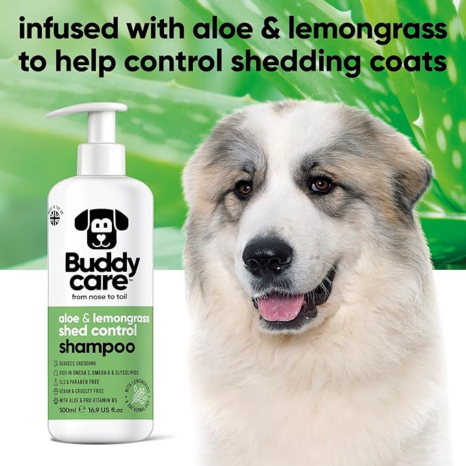 Shed Control Dog Shampoo Aloe & Lemongrass Scented | with Aloe Vera and Pro Vitamin B5 (50.72oz)