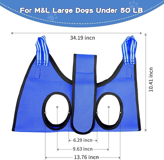 Pet Grooming Hammock Harness for Medium/Large Dogs with Belt Pasteable,Nail Clippers,Nail Trimmers,Comb, Trimming Relaxing/Safe,Dog Grooming Kit at Home(Blue)