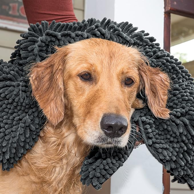 Furhaven 60" x 30" Highly Absorbent Runner Door Mat for Muddy Paws, 100% Washable, Perfect for Entryway, Kitchen, & Bathroom Use - Chenille Shammy Rug - Charcoal (Gray), Runner/XXL