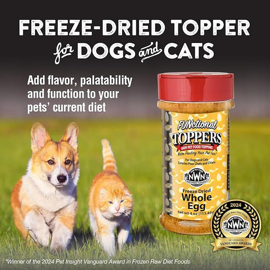 Northwest Naturals Freeze-Dried Whole Chicken Egg Functional Topper - for Dogs & Cats - Healthy, 1 Ingredient, Human Grade Pet Food, All Natural - 4 Oz (Pack of 2)