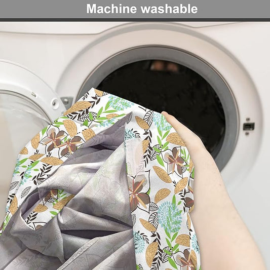 Lunarable Paint Dog Crate Cover, Leaf Petals Flourish Summer Florets Dahlia Romantic Girls, Easy to Use Pet Kennel Cover for Medium Large Dogs, 42 Inch, Sand Brown Pale Blue