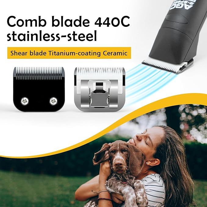 30 Detachable Dog Grooming Clipper Replacement Blades,Compatible with Andis Cut Length 1/50"(0.5mm),Compatible with Oster A5, Wahl KM Series Clippers, Made of Ceramic & Stainless Steel Blade