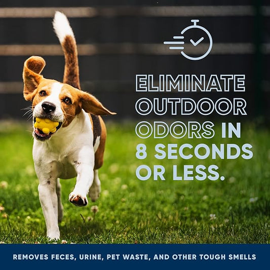 Outdoor Odor Eliminator | Outside Dog Urine Enzyme Cleaner – Powerful Pet, Cat, Animal Scent Deodorizer | Professional Strength for Yard, Turf, Kennels, Patios, Decks (32oz)