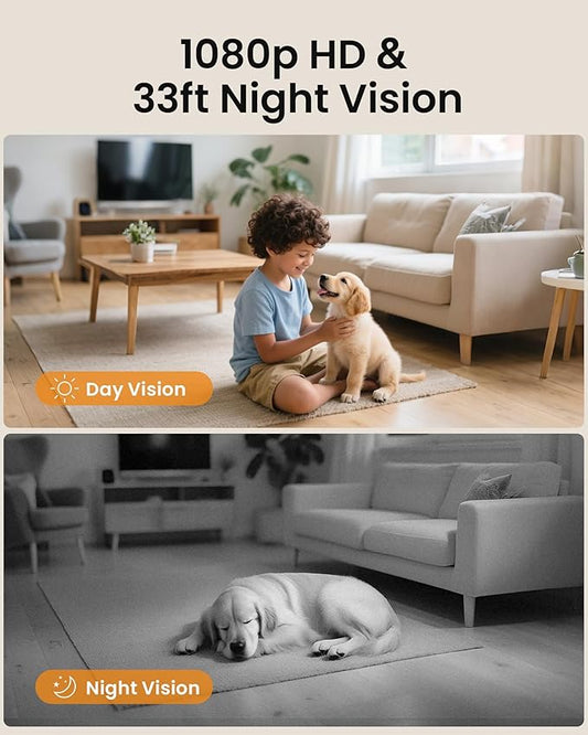 Anlapus C688 2MP Plug-in WiFi Indoor Camera for Home Security, Pet Camera with Phone App, Smart Motion/Person Detection, 2 Way Audio, Baby Monitor, Memory Card/Cloud Storage, Easy & Quick Install